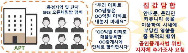 서울 송파 집값 담합 의심사례(지자체 추가 조사 요청) 이미지/제공=국토부