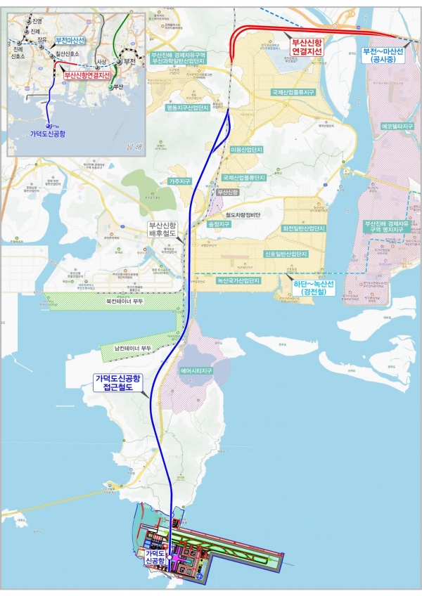 가덕도신공항 접근철도 노선도(안)/제공=국가철도공단