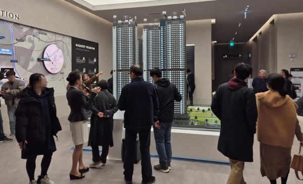 지난 22일 ‘더 플래티넘 스카이헤론’ 견본주택 내부모습/제공=쌍용건설