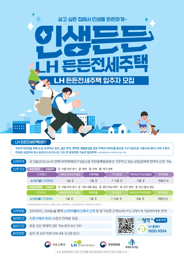 2025년 1차 든든전세주택 홍보 포스터/제공=LH